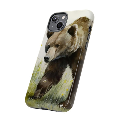 Grizzly Bear in a Field - Impact Resistant Phone Case